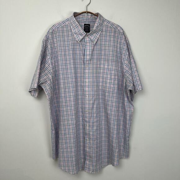 Brooks Brothers The Original Polo Dress Shirt XXL Supima Non Iron Check Blue - Picture 1 of 8